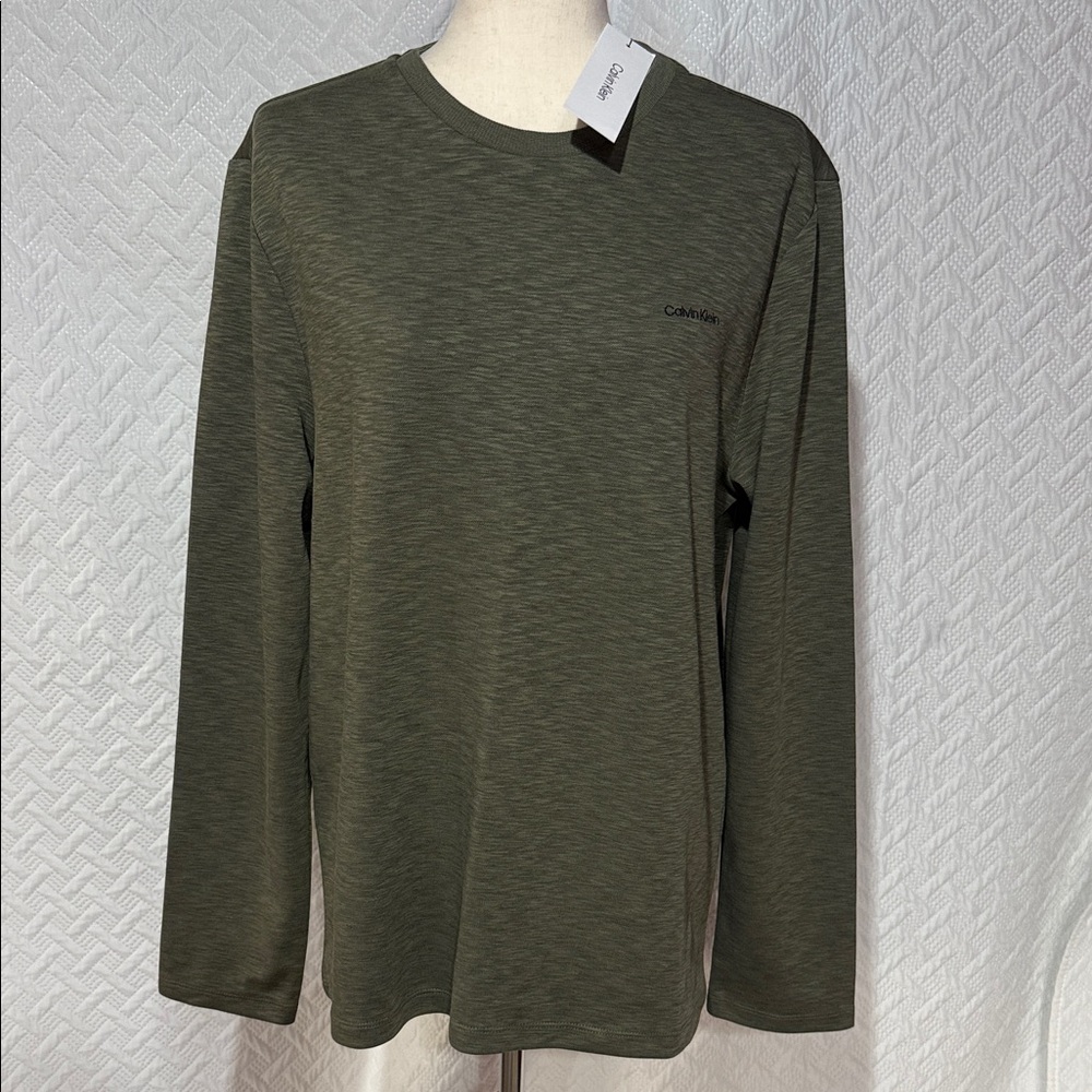 Calvin Klein Men's Olive Long Sleeve Shirt